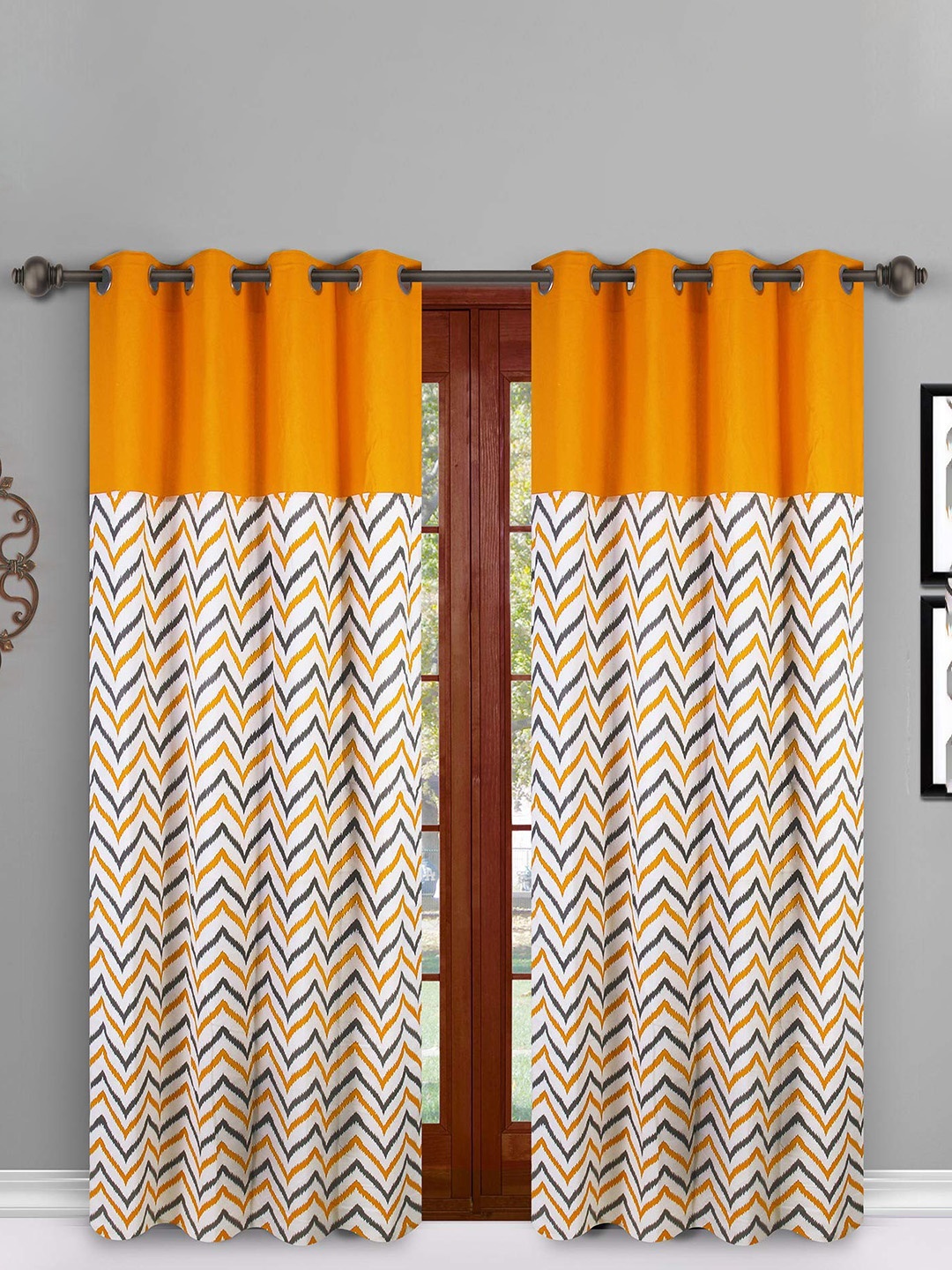 

Dekor World Multicoloured Set of 2 Window Curtain, Multi