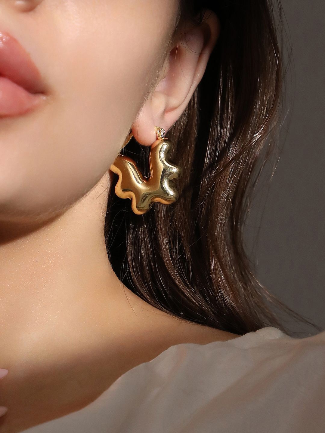 

SOHI Contemporary Hoop Earrings, Gold