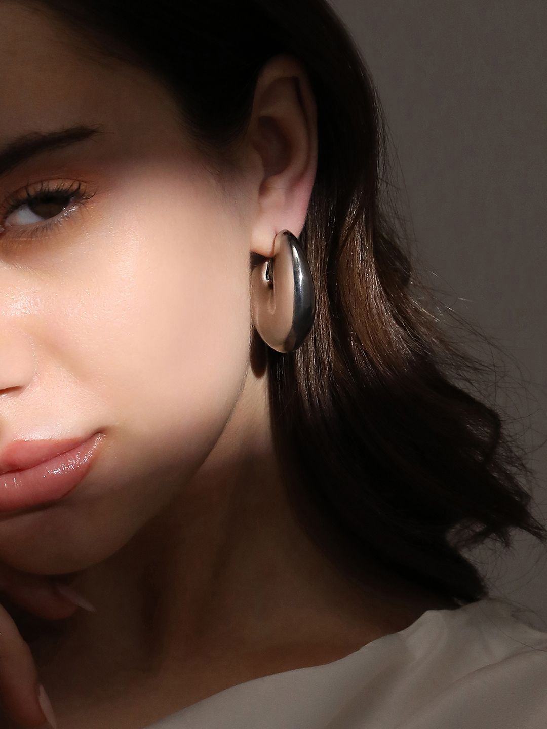 

SOHI Contemporary Hoop Earrings, Silver