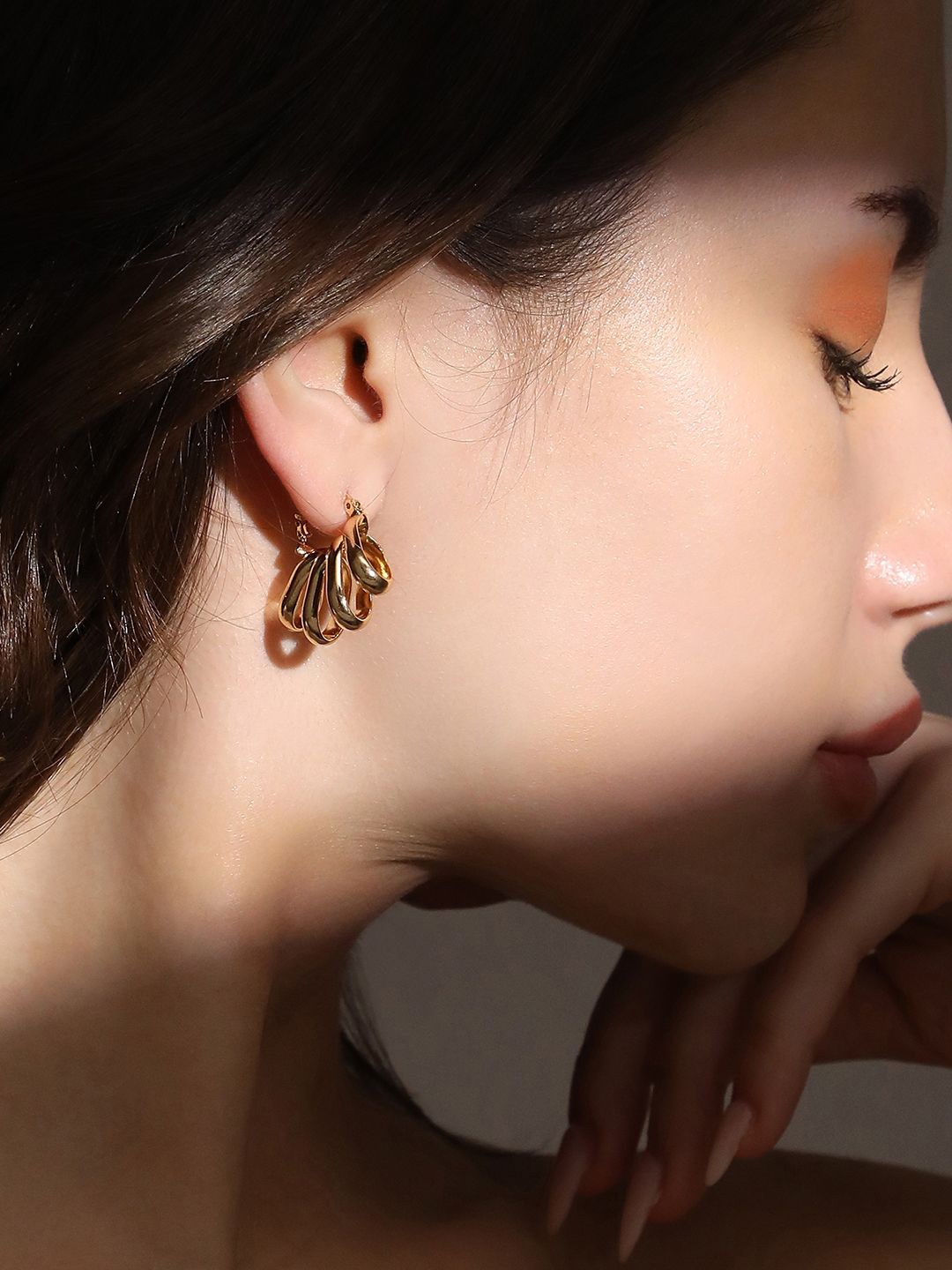 

SOHI Contemporary Hoop Earrings, Gold