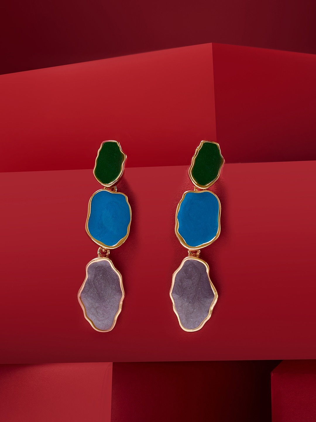 

Zaveri Pearls Contemporary Drop Earrings, Multi