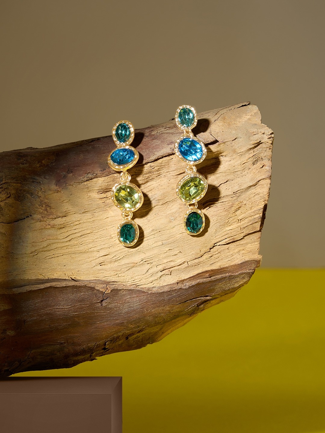 

Zaveri Pearls Contemporary Drop Earrings, Blue