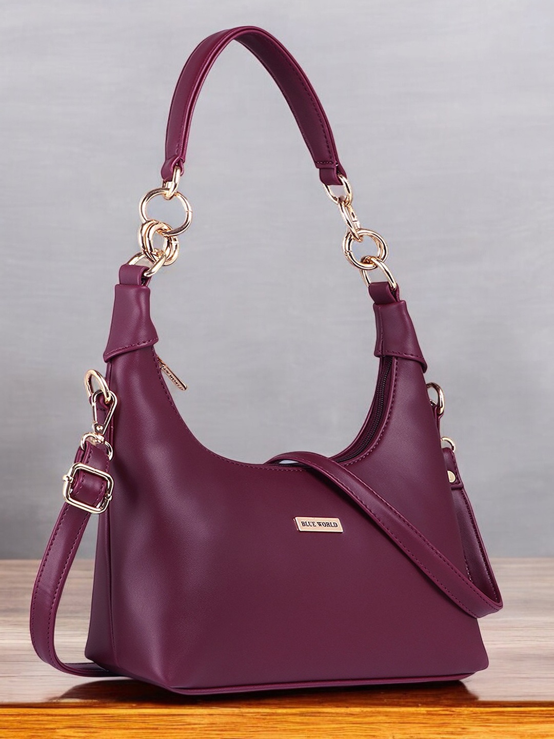 

BLUE WORLD PU Sling Bag, Maroon