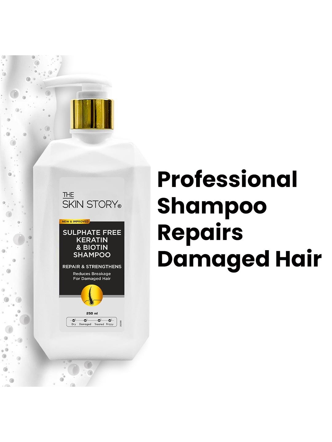 

THE SKIN STORY Sulphate Free Keratin & Biotin Shampoo - 250 ml, White