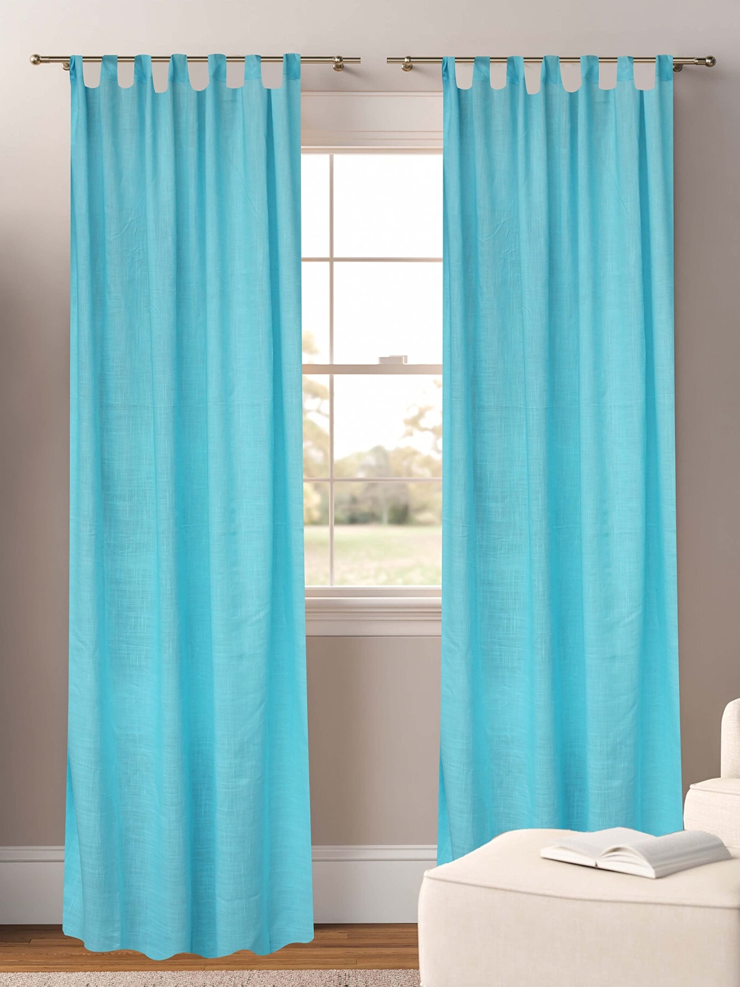 Dekor World Multicoloured Set of 2 Sheer Door Curtain, Multi