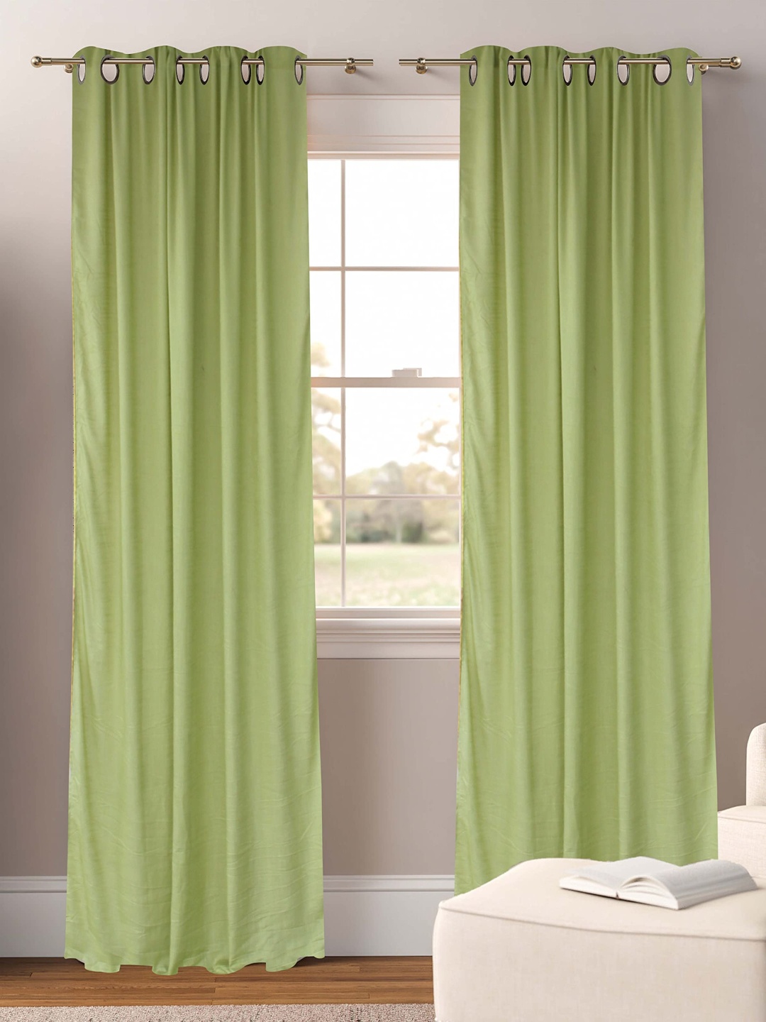 Dekor World Multicoloured Set of 2 Sheer Long Door Curtain, Multi