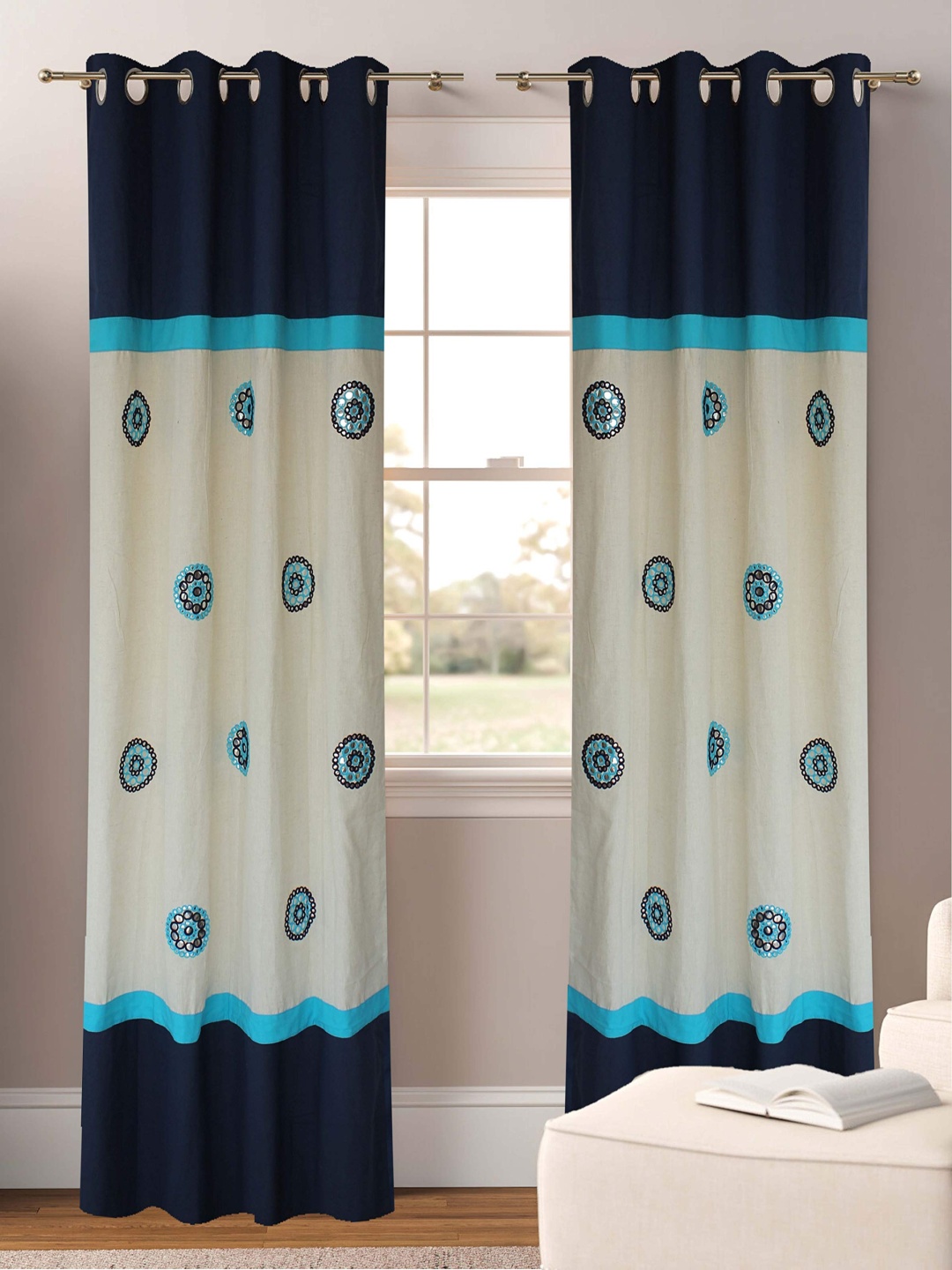 Dekor World Multicoloured Set of 2 Door Curtain, Multi