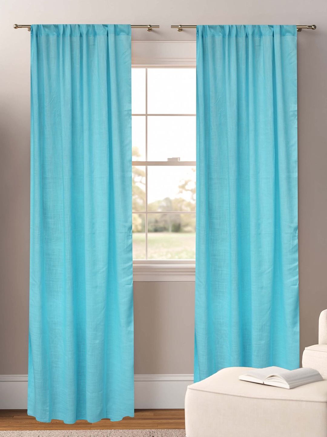 

Dekor World Multicoloured Set of 2 Sheer Window Curtain, Multi