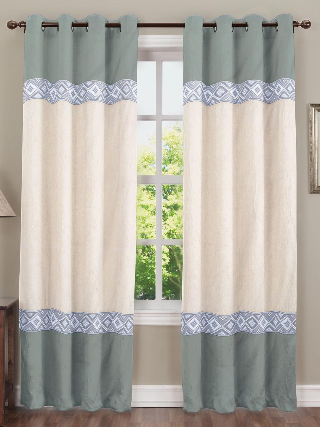 

Dekor World Multicoloured Set of 2 Window Curtain, Multi