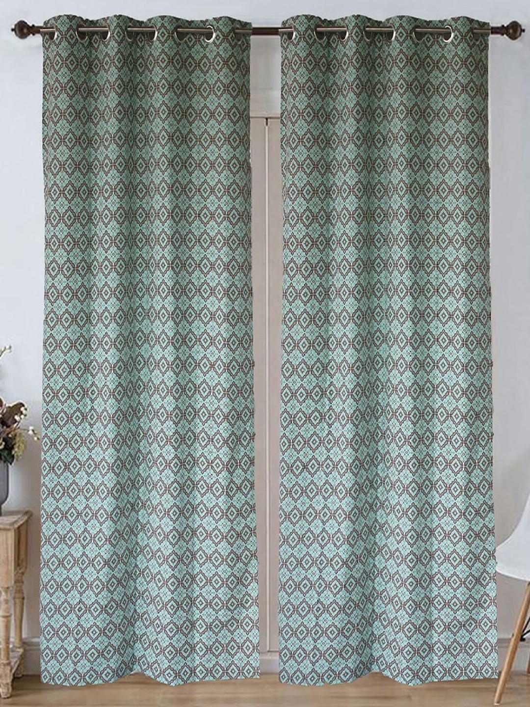 Dekor World Beige Set of 2 Long Door Curtain