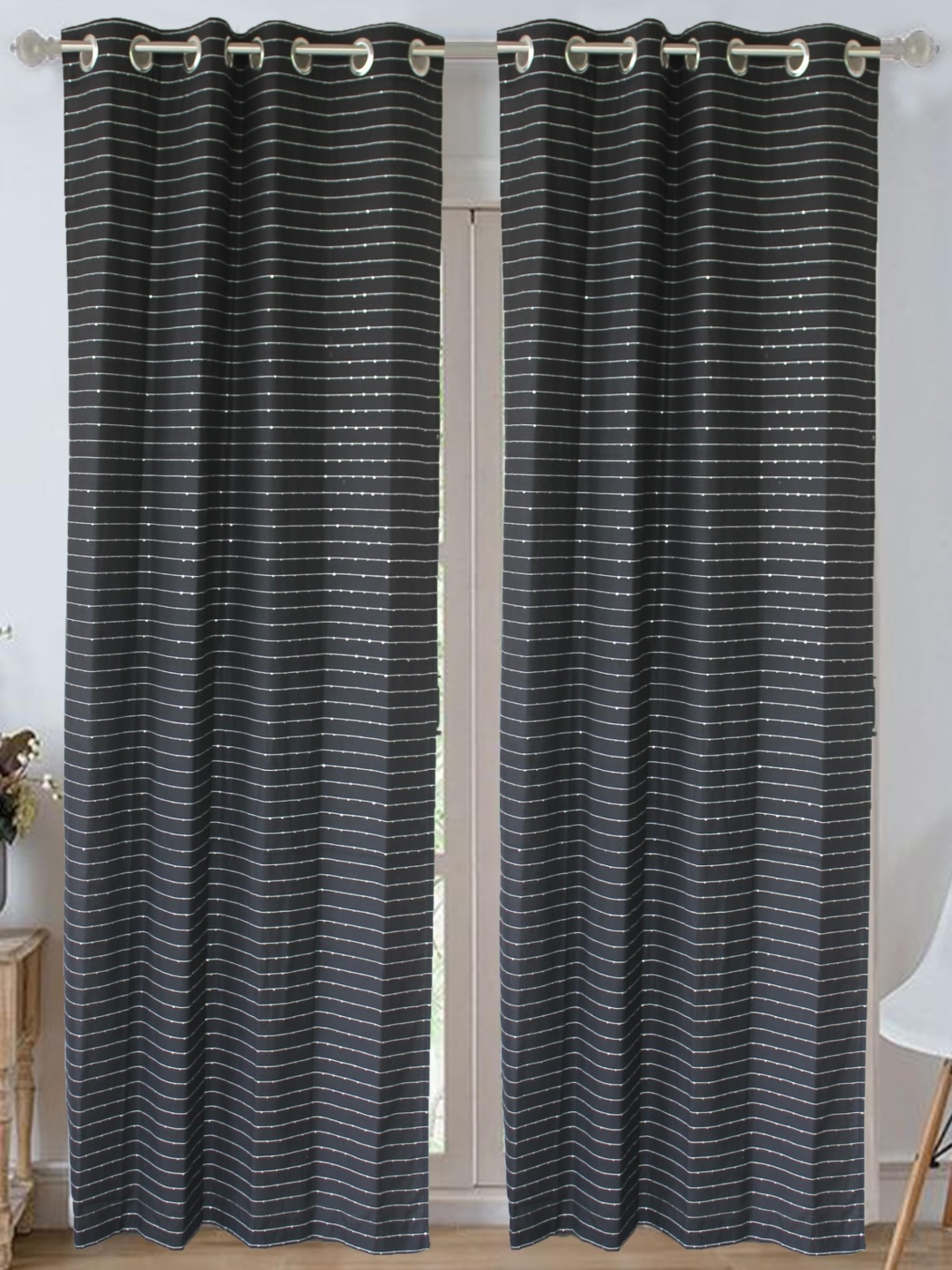 

Dekor World Multicoloured Set of 2 Embroidered Door Curtain, Multi