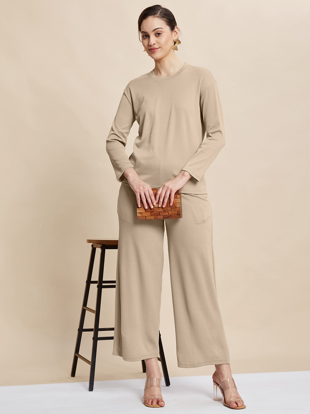 

Moda Rapido T-Shirt With Trousers Co-Ords, Beige
