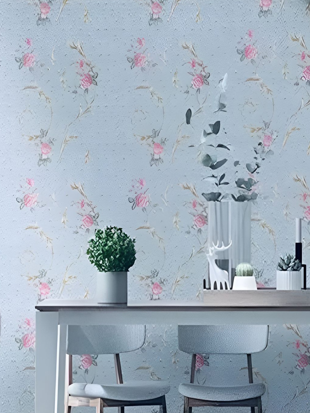 

AmazingKarts Blue & Pink Printed Self Adhesive Waterproof PVC Wallpaper