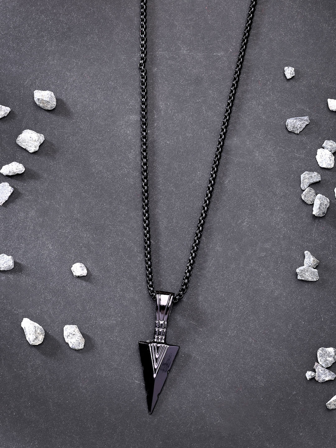 

Roadster Rhodium-Plated Contemporary Pendants with Chains, Black