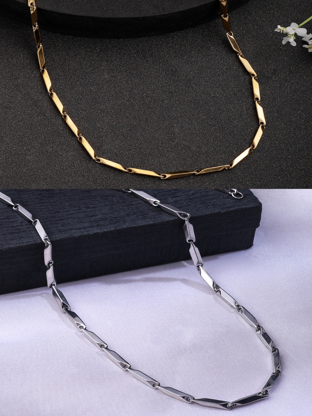 

The Roadster Lifestyle Co Men Set Of 2 Stainless Steel Bohemian Chain, Gold