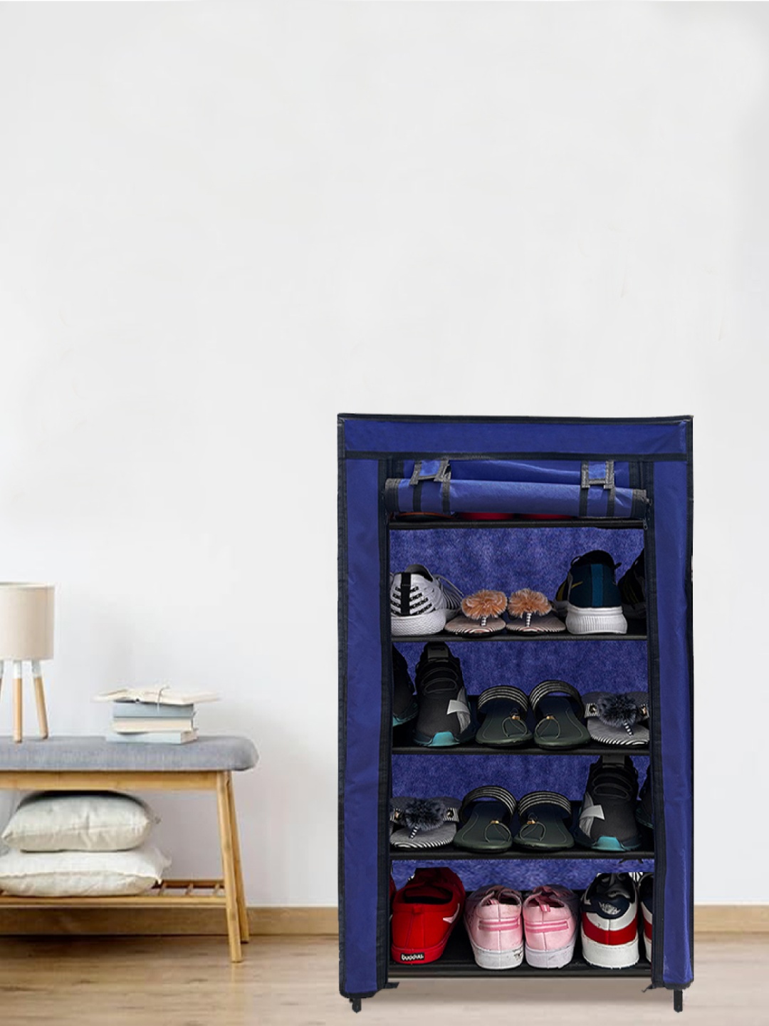 

Rmerchants Blue Stainless Steel 5 Shelves Shoe Rack