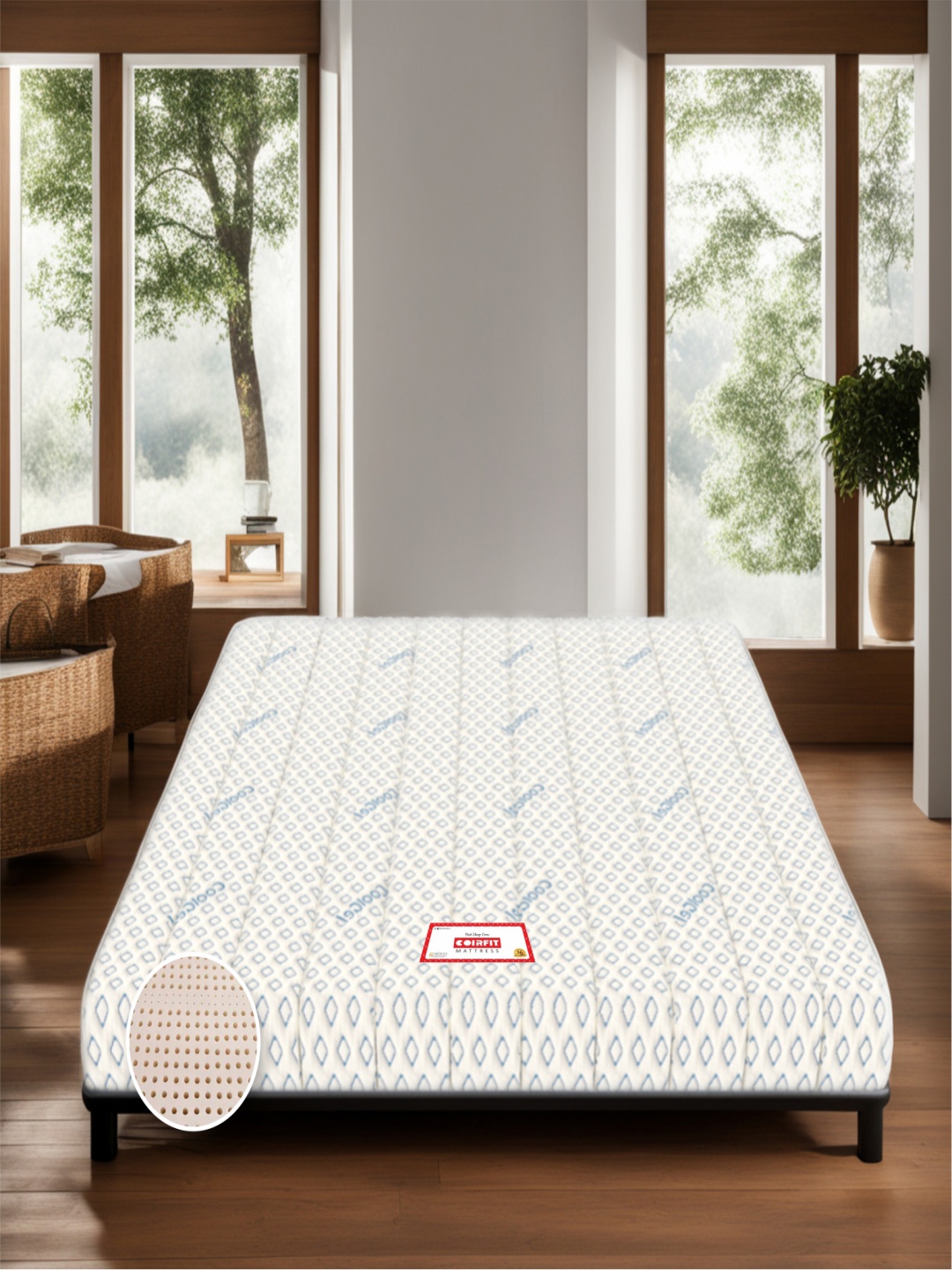

COIRFIT White & Blue 7 Zoned Ergonomic Design Orthopedic Single Size Quilted Mattress