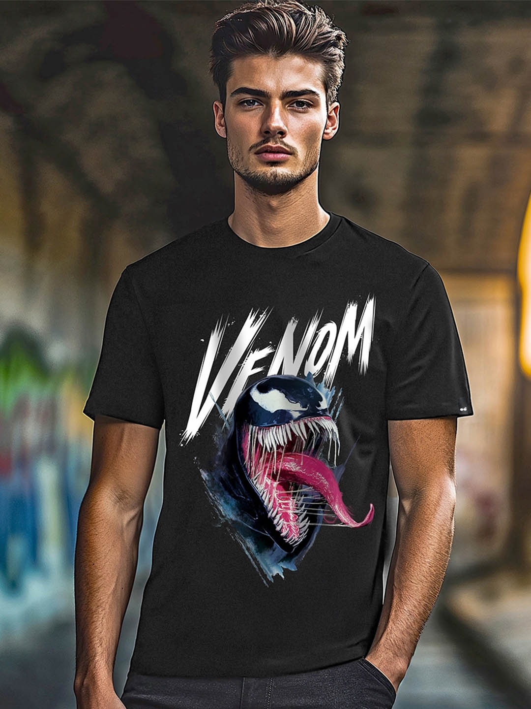 

Bewakoof Men Printed T-shirt, Black