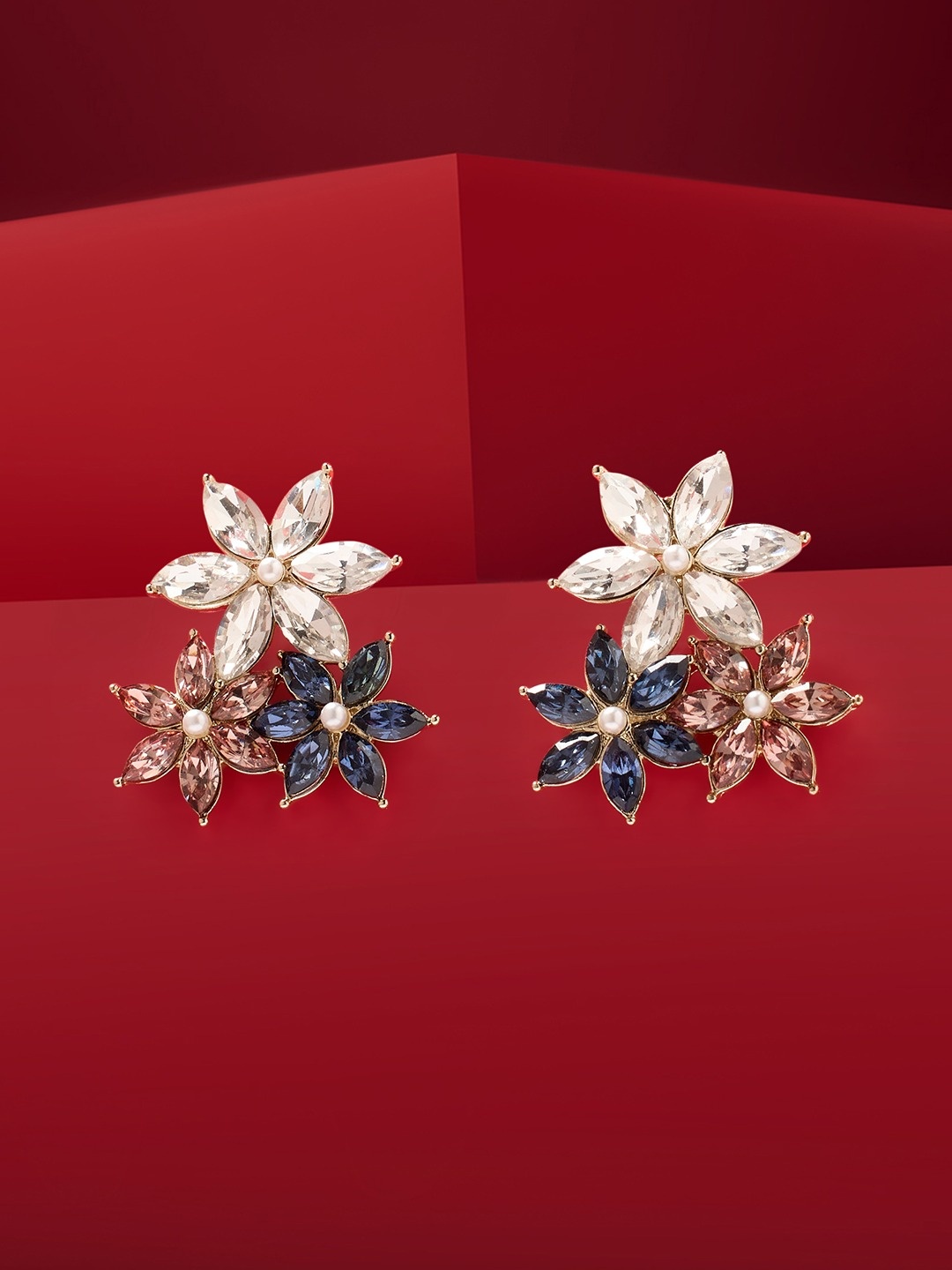 

Zaveri Pearls Contemporary Studs Earrings, Multi