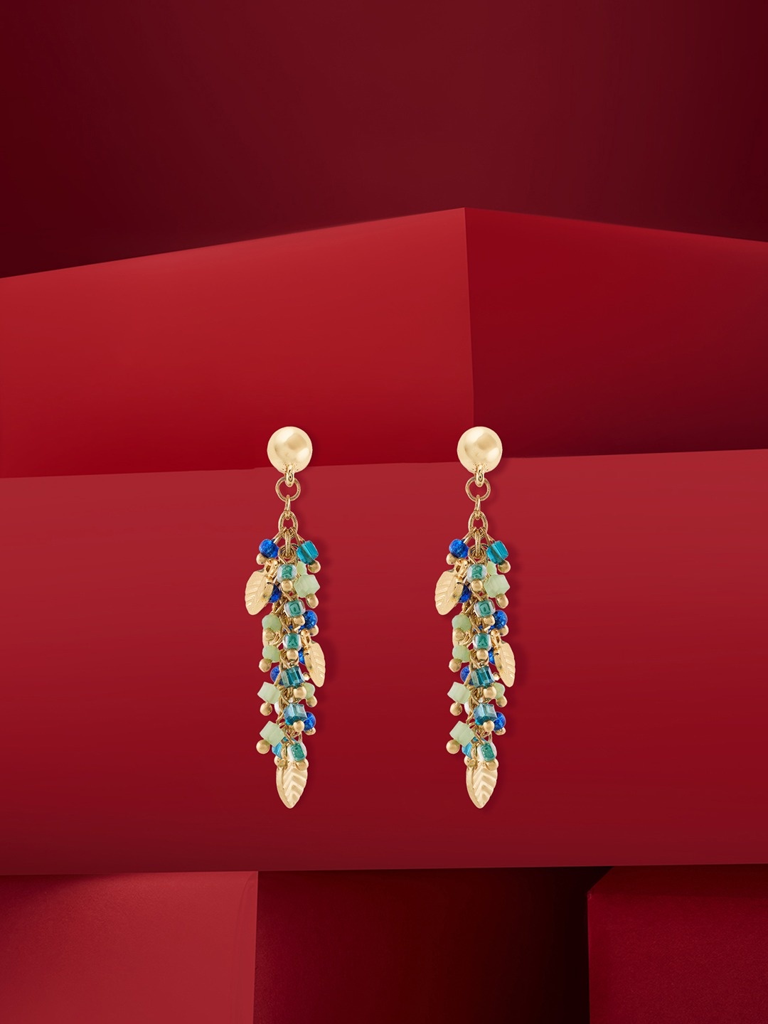 

Zaveri Pearls Contemporary Drop Earrings, Blue