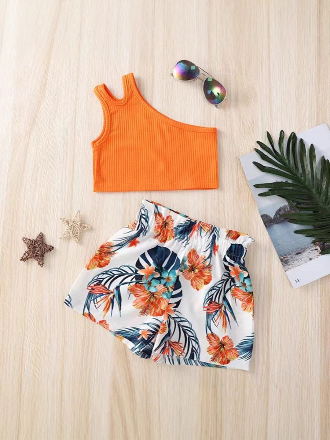 

YK Girls Top with Shorts, Orange