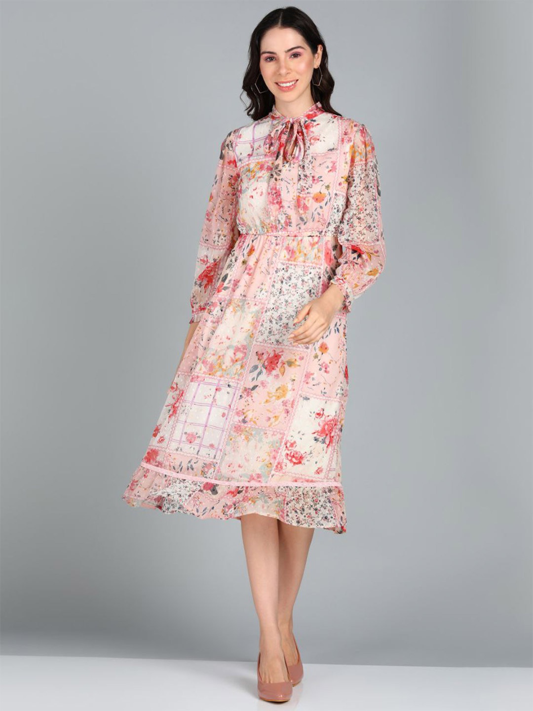 

Skinsi Floral Print Shirt Maxi Dress, Pink