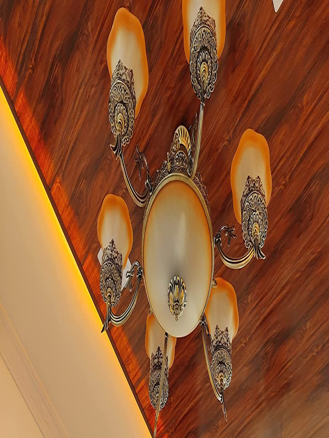 

GAUVIK Gold-Toned Glass Ceiling Lamp