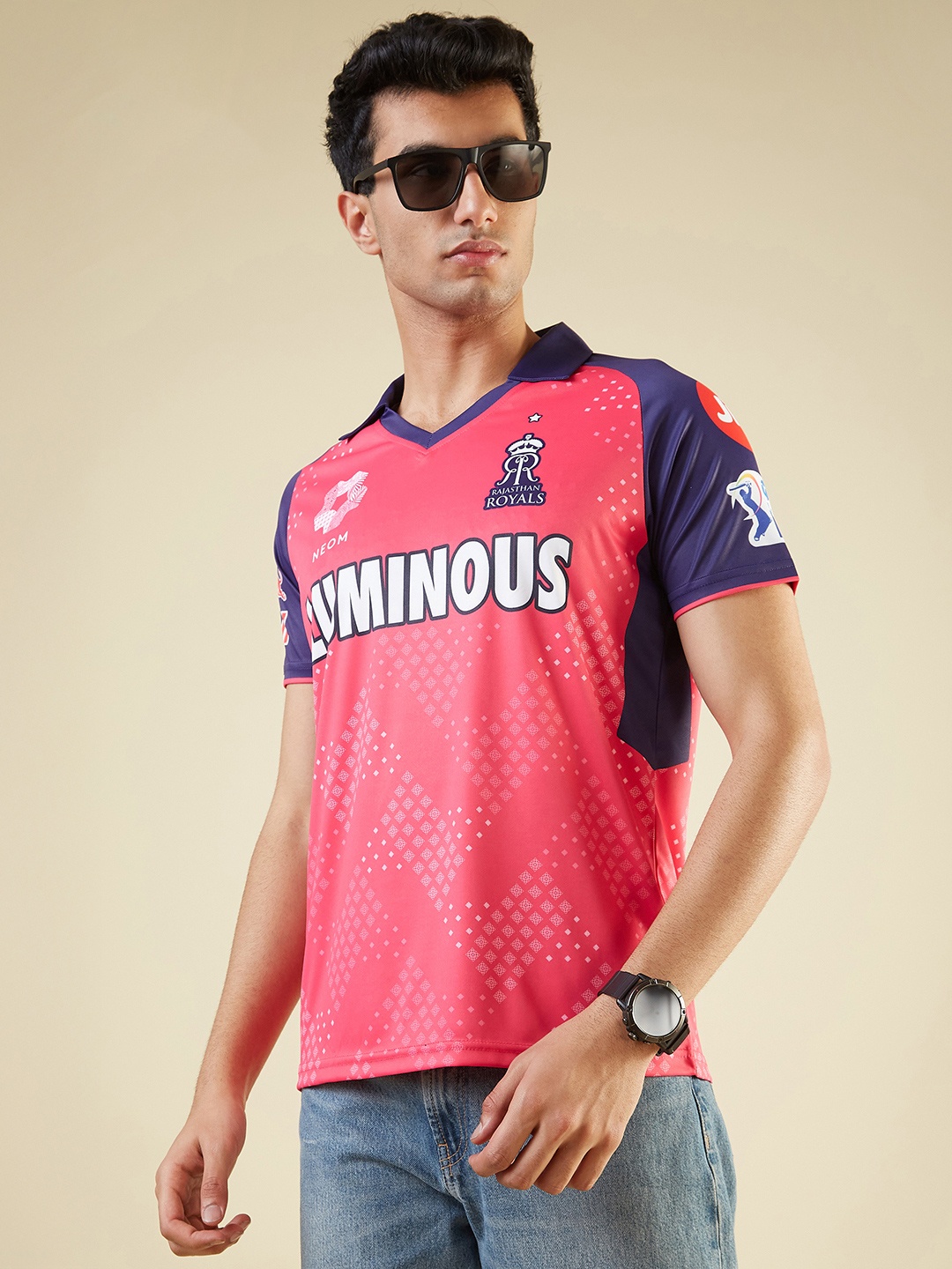 

FanCode Shop Official Rajasthan Royals Fan Jersey, Pink