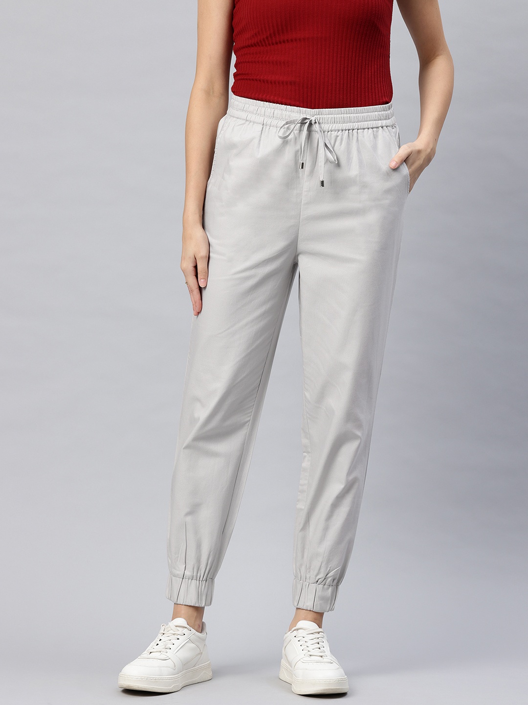 

Popnetic Women Smart High-Rise Joggers, Grey