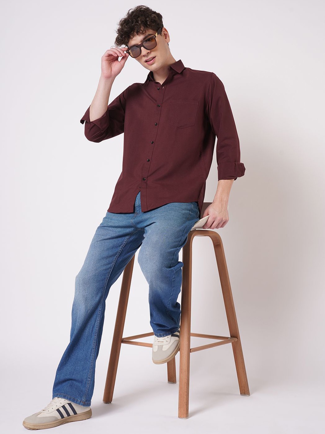 

TRYBUY.IN Men Modern Opaque Party Shirt, Maroon