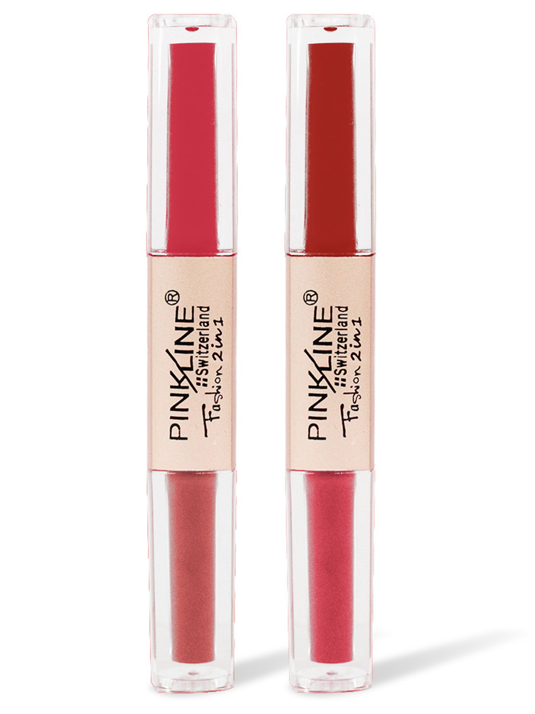 

PINK LINE Set Of 2 Long Lasting Creamy Matte Liquid Lipstick - 6ml Each - Shade 21-22