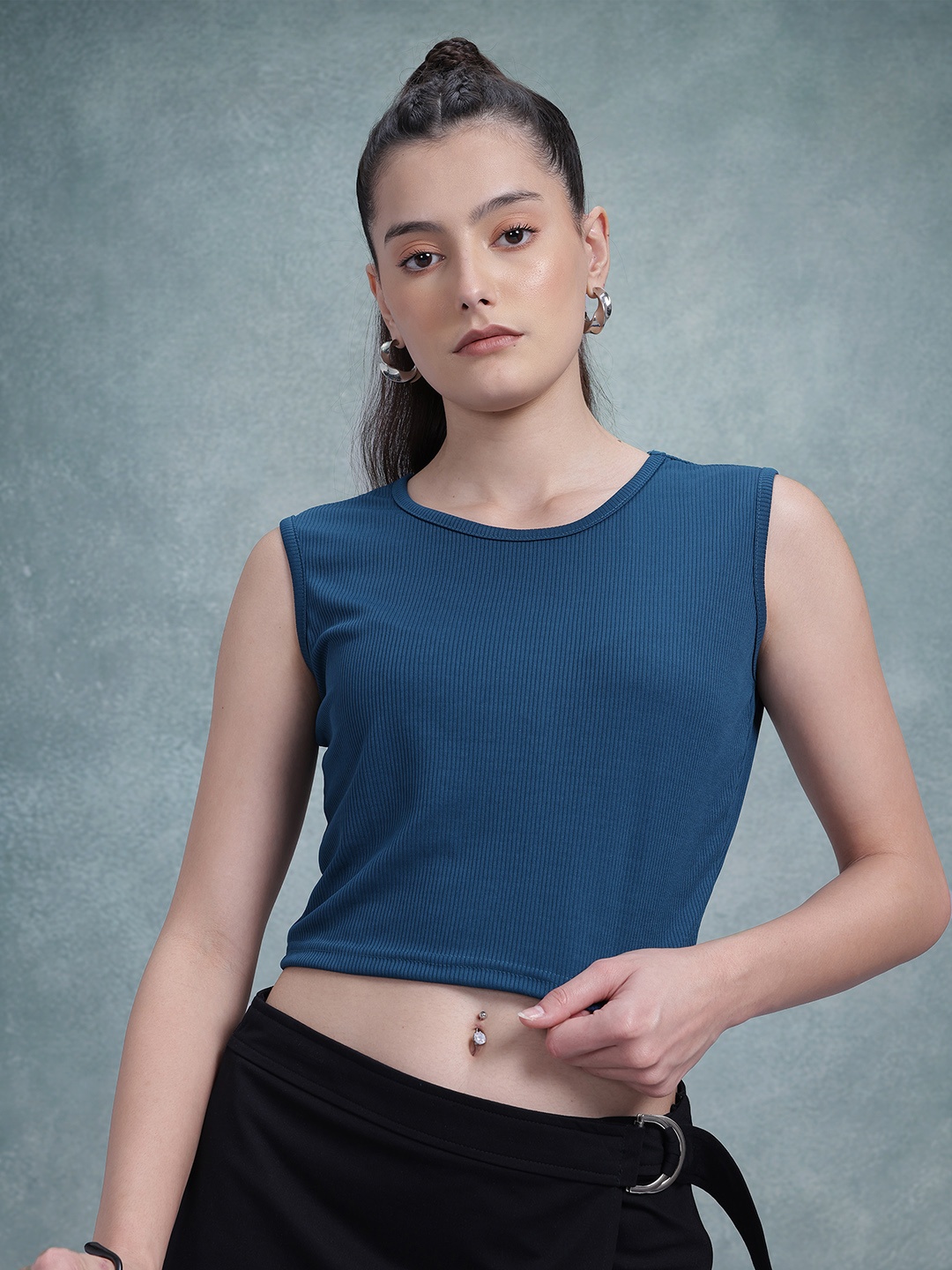 

The Roadster Lifestyle Co. Boxy Crop Top, Teal