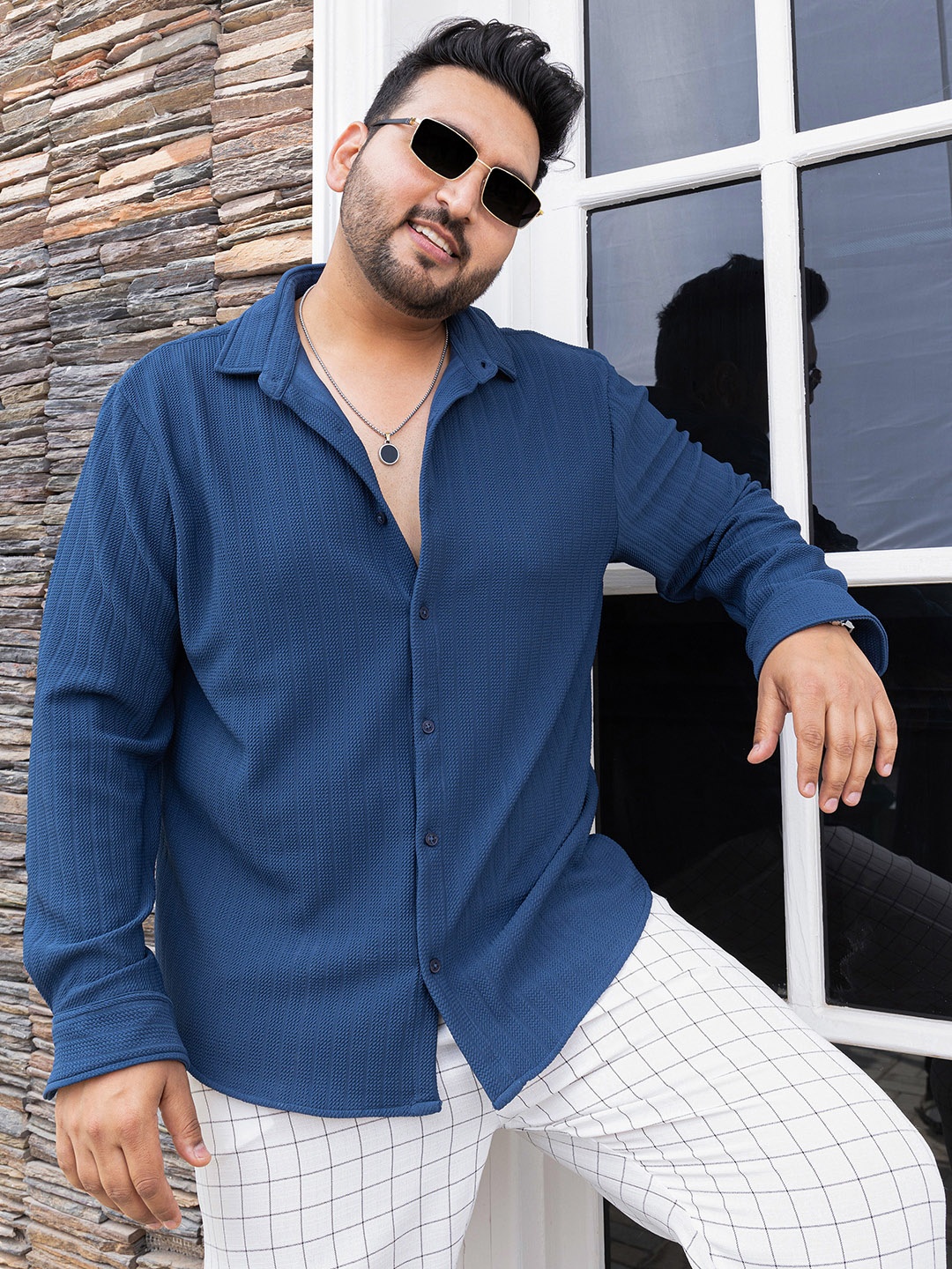 

Instafab Plus Men Comfort Relaxed Fit Spread Collar Solid Casual Shirt, Teal