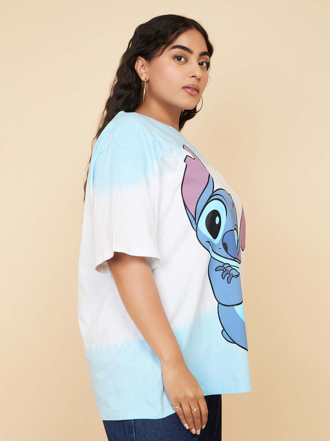 

max Women Plus Size Graphic Printed Round Neck Cotton Relaxed Fit T-shirt, Blue
