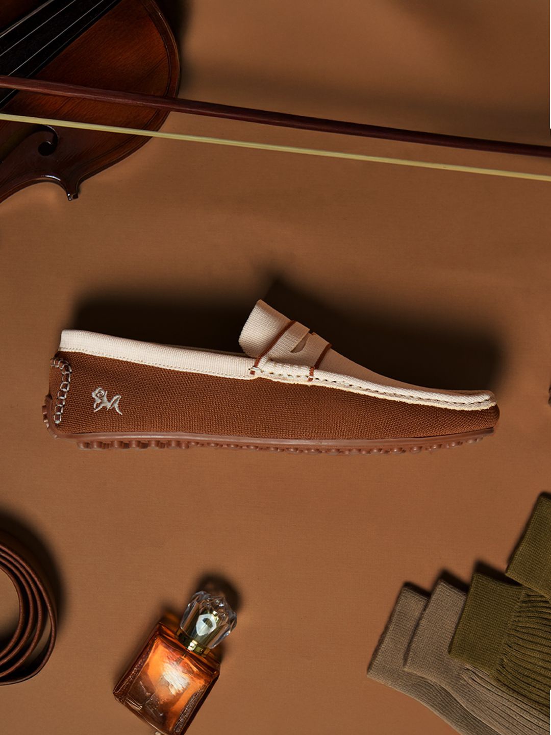 

NEEMANS Men ReLive Knit Colorblock Loafer, Tan