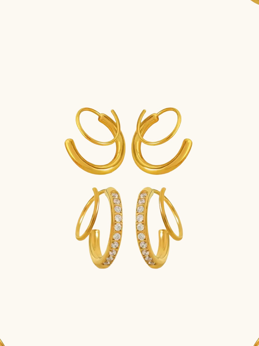 

ZAISHA 18k Gold-Plated Spiralizo Zirconia Earrings