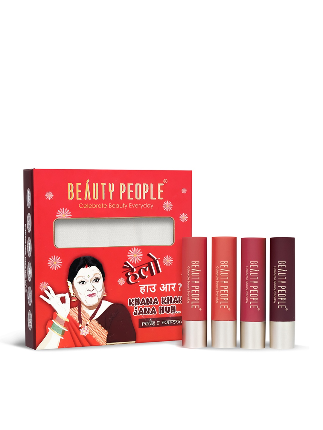 

Beauty People Set Of 4 12 Hrs Long Stay Lipstick - Shade - BP-07 - BP-09 - BP-12 - BP-15, Mauve