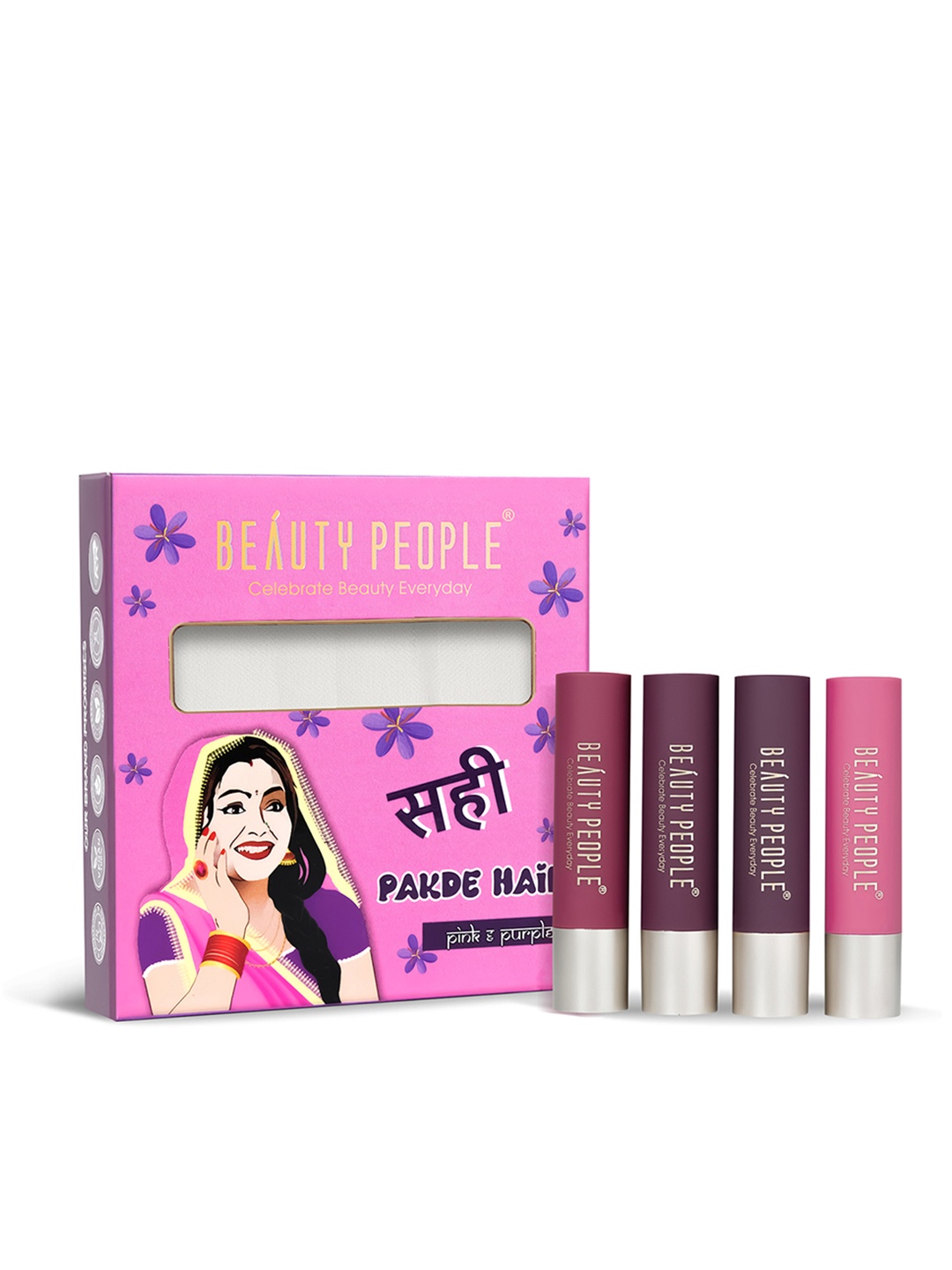 

Beauty People Set Of 4 Desi Diva Long Lasting Matte Finish Lipstick -Shade -01-03-08-10, Pink