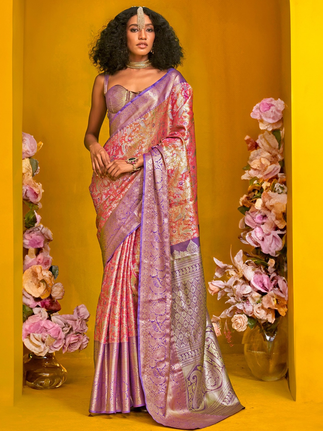 

MySilkLove Apple Blossom Pink Handloom Kanjivaram Saree