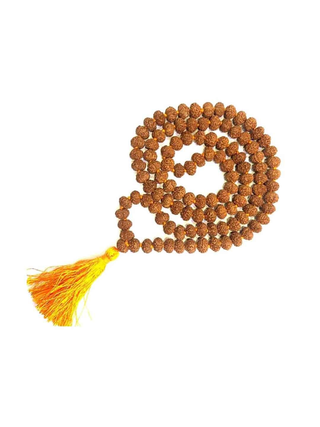 

Vrinban International Beaded Rudraksha Mala, Brown