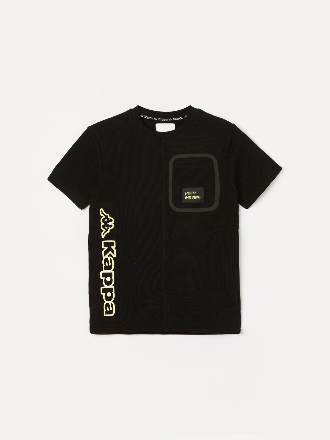 

Kappa Boys Typography Printed Round Neck Short Sleeves Cotton T-shirt, Black