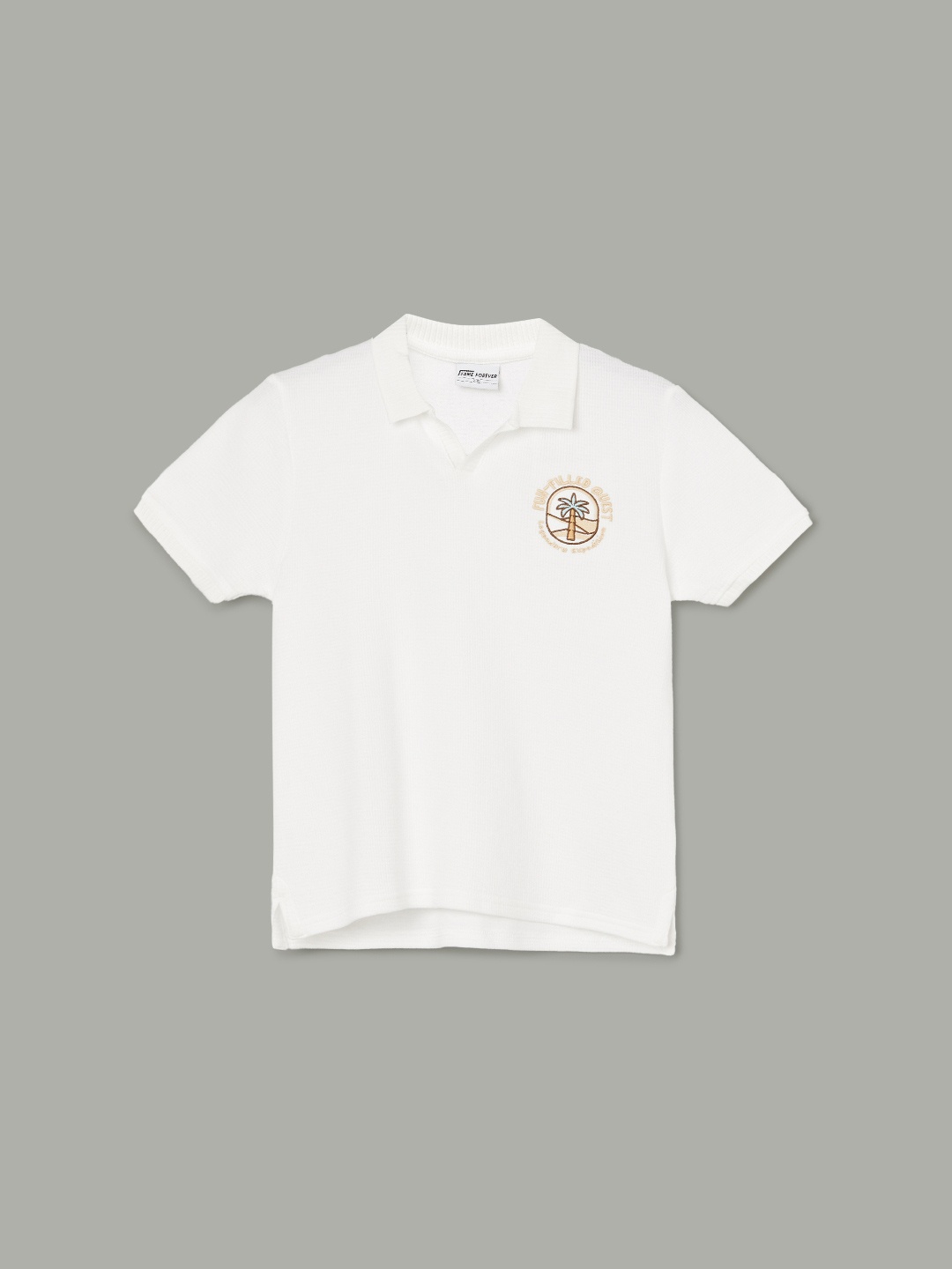 

Fame Forever by Lifestyle Boys Polo Collar Cotton T-shirt, White