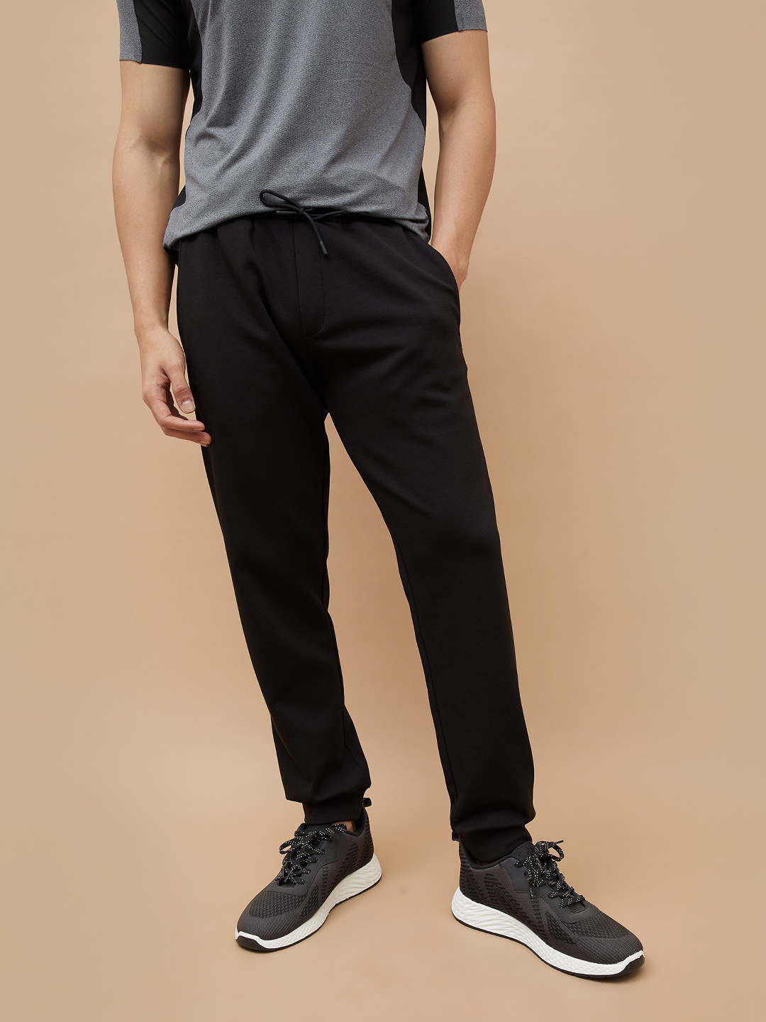 

Kappa Men Mid Rise Regular Fit Joggers, Black