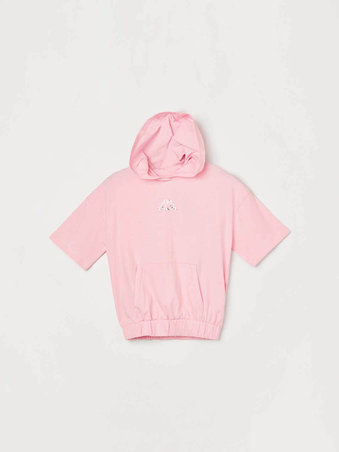 

Kappa Girls Solid Hooded Cotton Regular Fit T-shirt, Pink