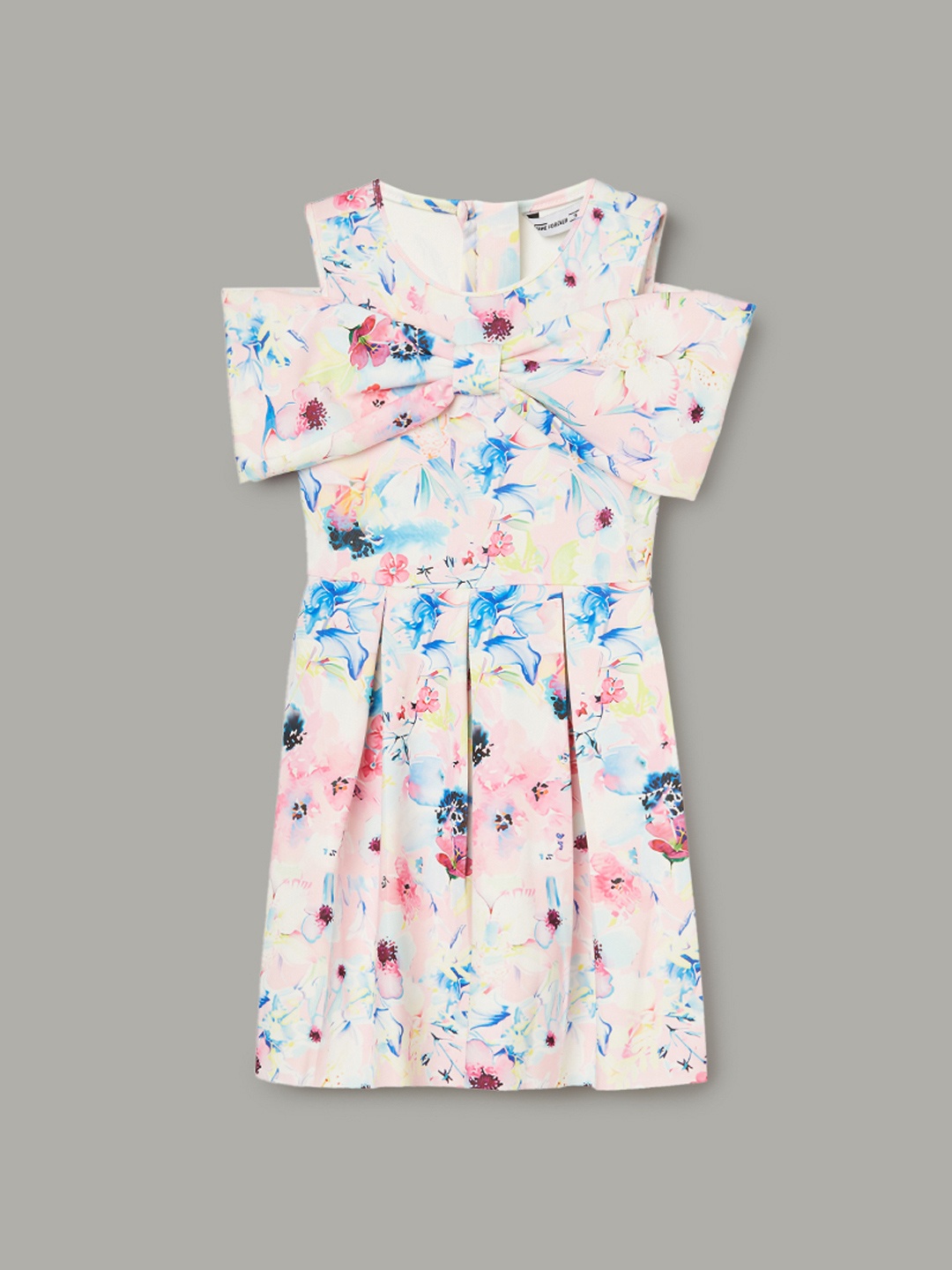 

Fame Forever by Lifestyle Girls Floral Print Cold-Shoulder Fit & Flare Dress, Pink