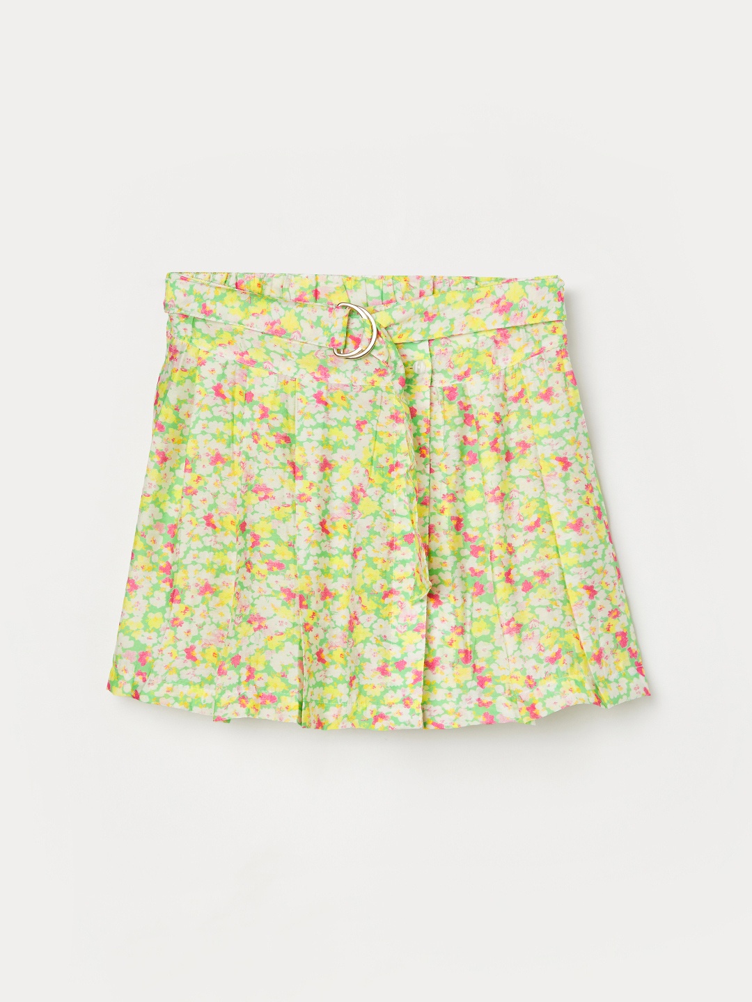 

Fame Forever by Lifestyle Girls Floral Printed Flared Knee Length Skirt, Green