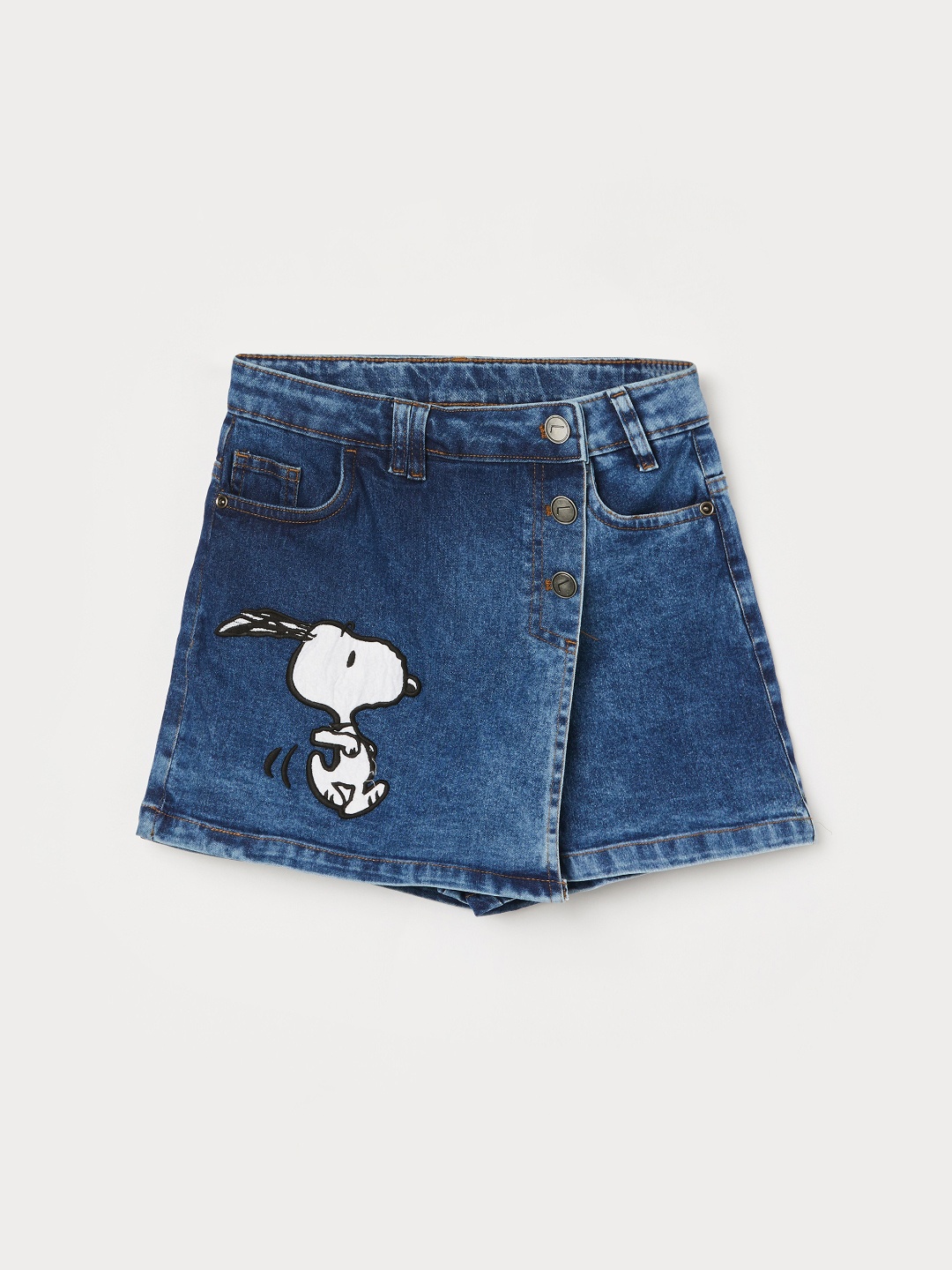 

Fame Forever by Lifestyle Girls Peanuts Embroidered Cotton Skirt, Blue