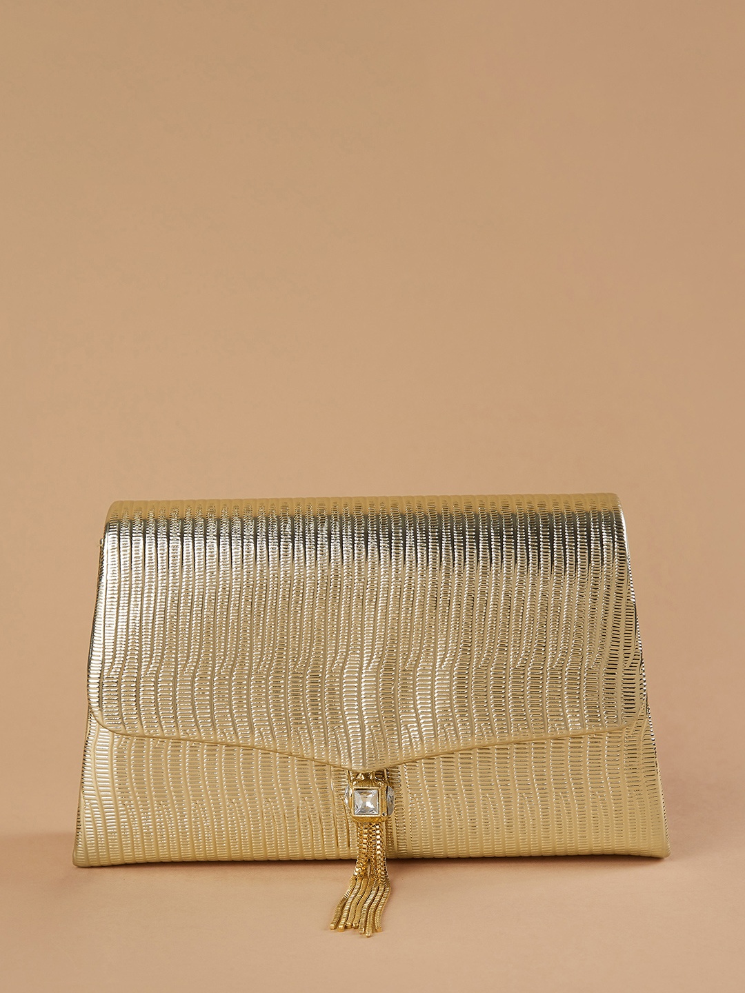 

CODE by Lifestyle Women Textured Structured Sling Bag, Gold