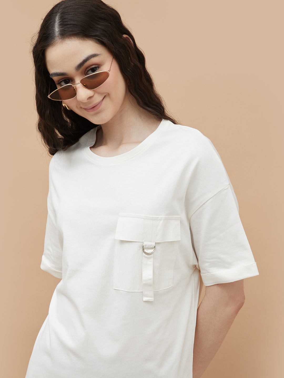 

Fame Forever by Lifestyle Women Pockets T-shirt, Off white