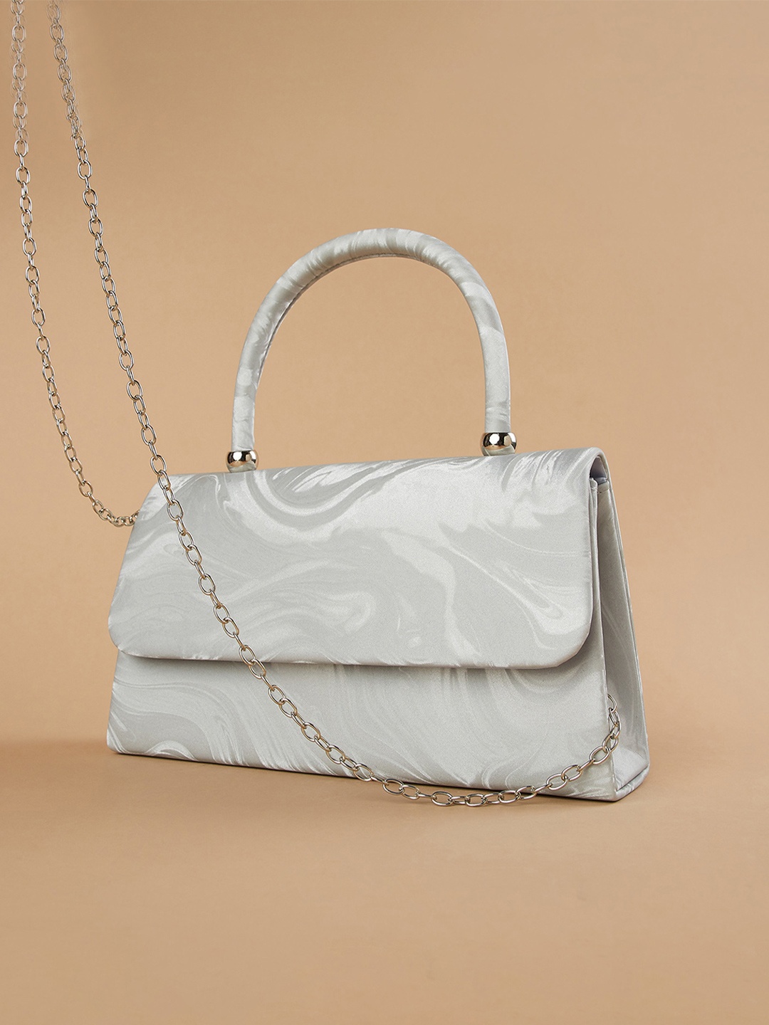 

CODE by Lifestyle Women Abstract Printed Structured Handheld Bag, White